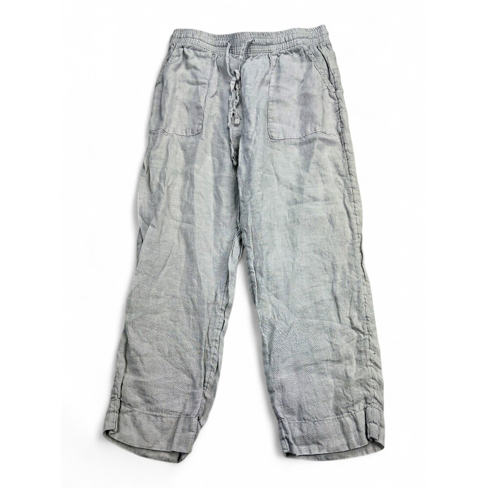 Sigrid Olsen Linen Drawstring Trousers Pocketed Size M